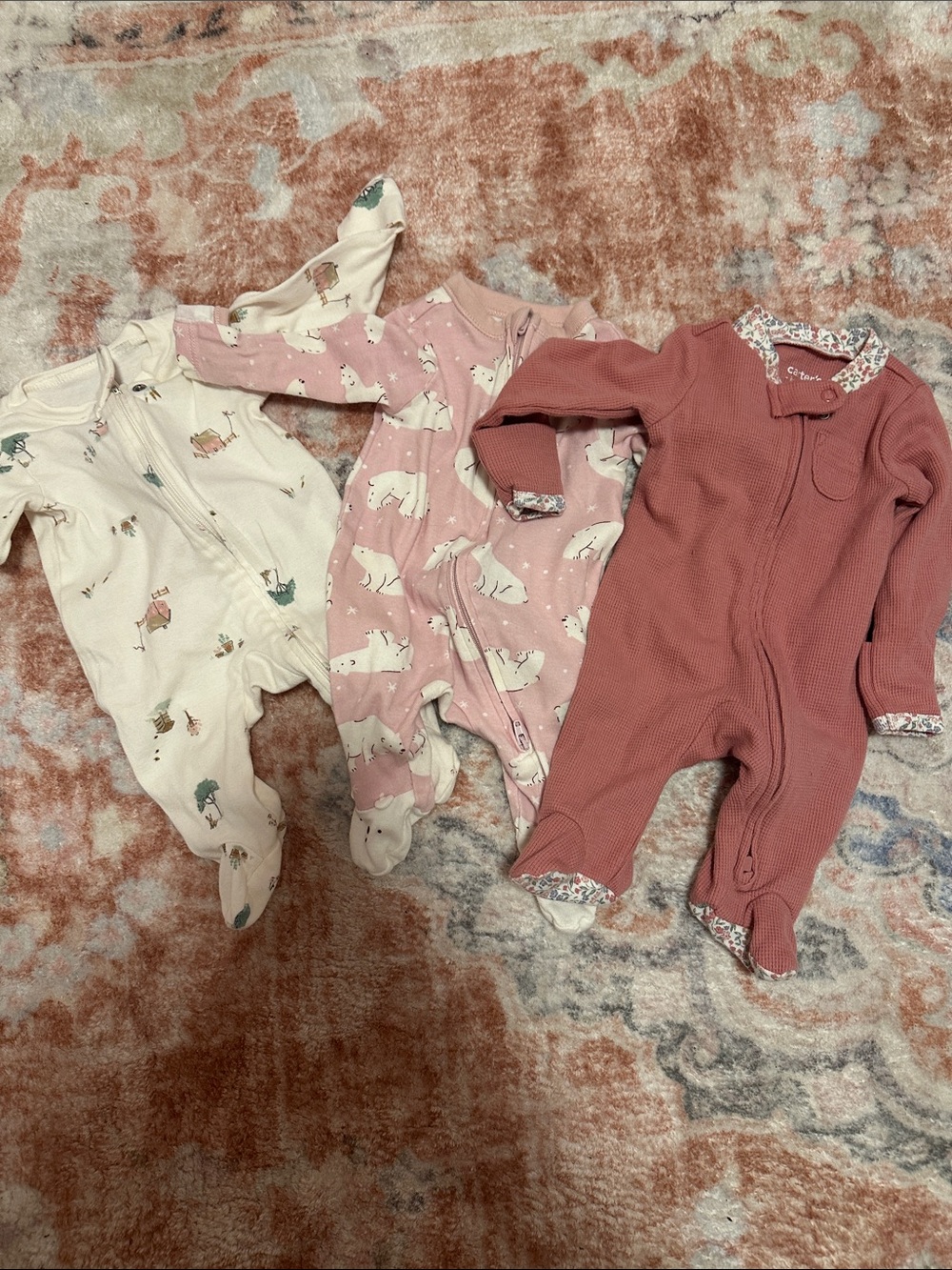 Baby girl Newborn footies bundle